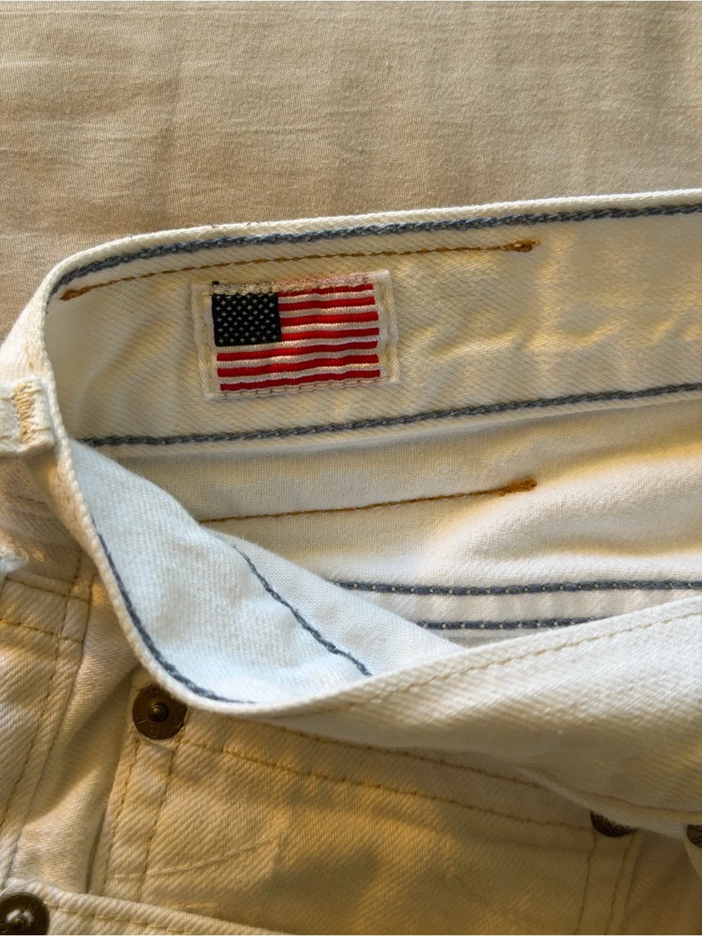 True Religion Men’s White Straight Jeans